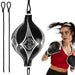 Professional PU Leather Fight Gear Speed Ball, Fitness Workout Training Leather Punching Floor to Ceiling Speed Dodge Striking Ball, Double End Bag Gym Boxing Sports Punch Bag Training Agility