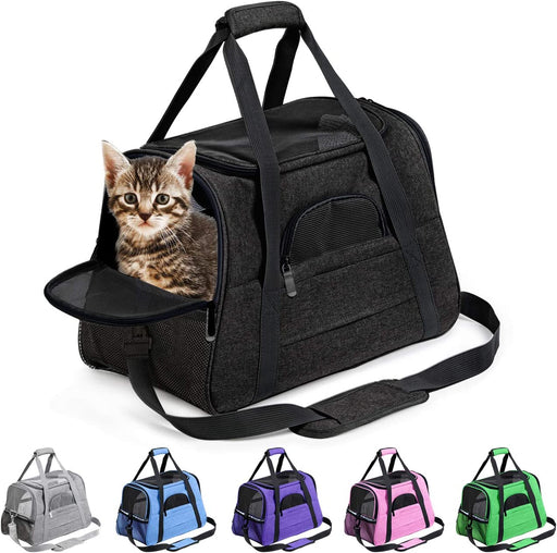 Pet Carrier Airline Approved Pet Carrier Dog Carriers for Small Dogs, Cat Carriers for Medium Cat Small Cat, Small Pet Carrier Small Dog Carrier Airline Approved Cat Travel Carrier-Black,L