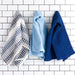 Cotton Waffle Kitchen Towels, Blue White, 3-Piece Set