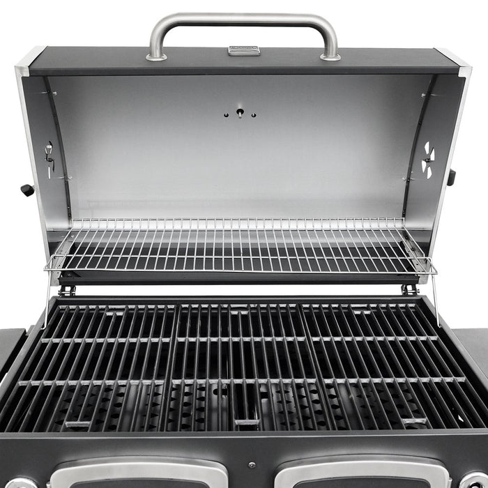 Kenmore 32-Inch Smart Charcoal Grill with Bluetooth Meat Thermometer, LCD Display, and Temperature Probes, Black/Stainless Steel