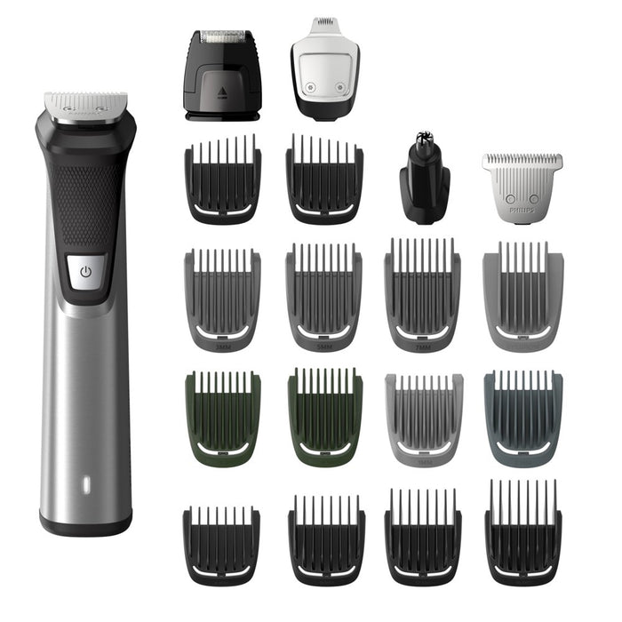Multigroom Series 7000 23 Piece Mens Grooming Kit, Trimmer for Beard, Head, Body, and Face - No Blade Oil Needed, MG7750/49