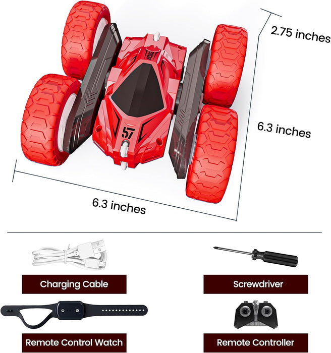 Remote Control Car, RC Cars Double Sided 360° Rotating Car Toys, Gesture Sensing RC Stunt Car with Headlights Wheel Lights, Ideal Gifts for Boys Girls