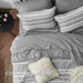 Bedsure Bed in a Bag Full Size 7-Piece Gray White Striped Bedding Comforter Sets All Season Bed Set, 2 Pillow Shams, Flat Sheet, Fitted Sheet and 2 Pillowcases