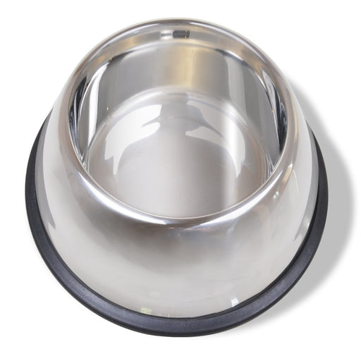 Van Ness No Tip Large Stainless Steel Dog Bowl with Non Skid Rubber Base, 64 Fluid Ounce Capacity