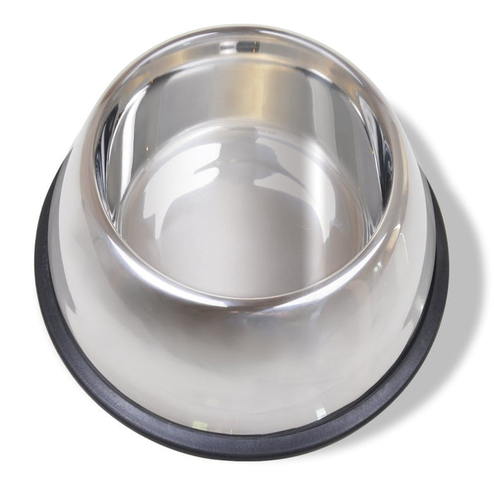 Van Ness No Tip Large Stainless Steel Dog Bowl with Non Skid Rubber Base, 64 Fluid Ounce Capacity