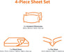 Cotton Jersey Bed Sheet Set - 4 Pcs, Full, Light Gray