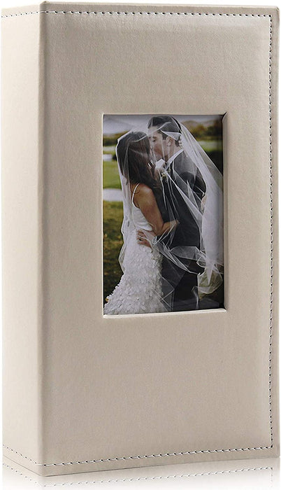 Photo Picture Album 4X6 300 Photos,Small Capacity Premium Leather Cover Wedding Family Photo Albums Holds 300 Horizontal Photos(Black)