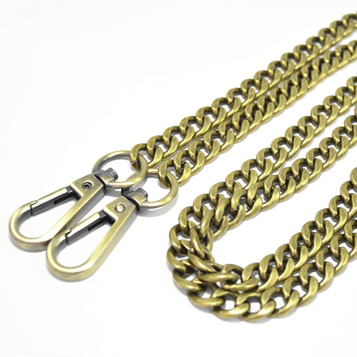 DIY Iron Flat Chain Strap Handbag Chains Purse Chain Straps Shoulder Cross Body Replacement Straps with Metal Buckles (31.5", Silver)