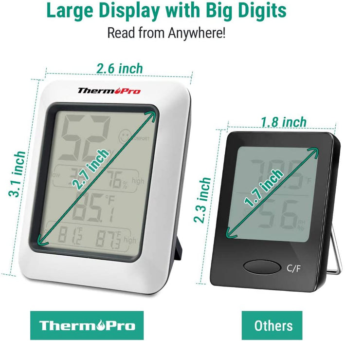 TP50 Digital Hygrometer Indoor Thermometer Room Thermometer and Humidity Gauge with Temperature Monitor