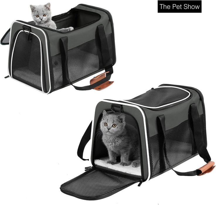 Airline Approved Pet Carriers,Soft Sided Collapsible Pet Travel Carrier for Medium Puppy and Cats, Cats Carrier, Pet Carriers for Small Medium Cats