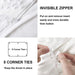 Oli Anderson Tufted Duvet Cover Queen Size, Soft and Lightweight Duvet Covers Set for All Seasons, 3 Pieces Boho Embroidery Shabby Chic Bedding Set (White, Queen, 90’’ X 90’’)