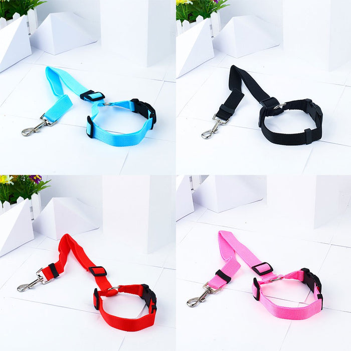 Pet Dog Car Vehicle Seat Safety Belt, Headrest Restraint Seat Straps, Adjustable Pet Safety Leads Backseat Leash for Dog Harness Collar Travel Daily Use, Dog Cat Seatbelts Black