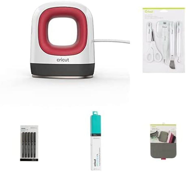 Cricut Easypress Mini Heat Press for Pressing Small Objects like Shoes, Stuffed Animals, Hats & More, 3 Heat Settings & Precision Tip, Ceramic-Coated Heat Plate, Compact & Lightweight, Raspberry