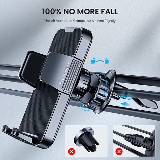 Phone Holder Car [Upgrade Clip Never Fall] Car Phone Holder Mount Automobile Air Vent Hands Free Cell Phone Holder for Car Fit for All Car Mount for Iphone Android Smartphone