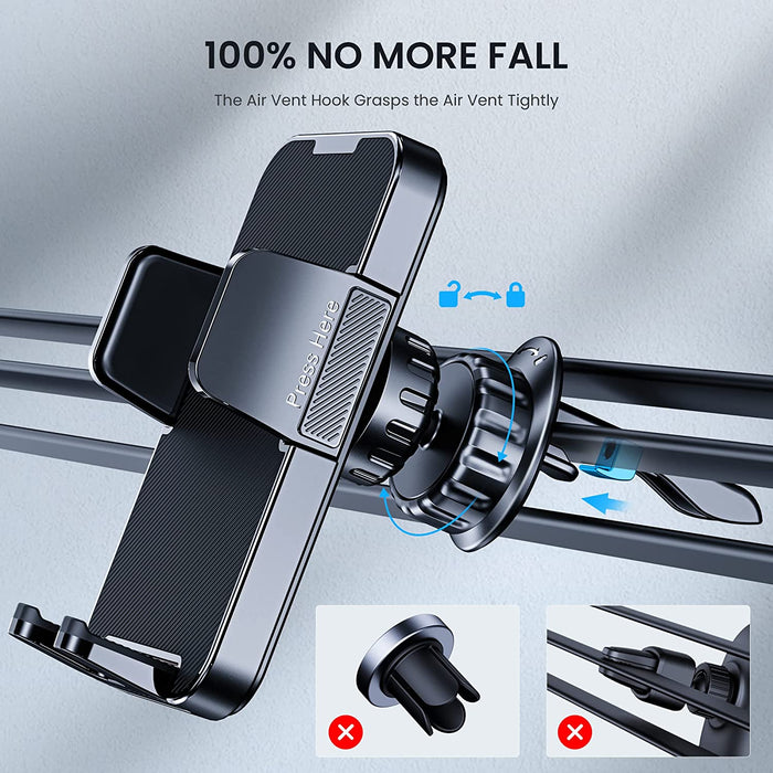 Phone Holder Car [Upgrade Clip Never Fall] Car Phone Holder Mount Automobile Air Vent Hands Free Cell Phone Holder for Car Fit for All Car Mount for Iphone Android Smartphone