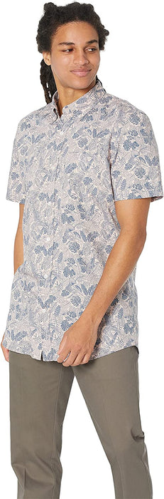 Men'S Standard-Fit Short-Sleeve Printed Poplin Shirt