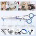 Professional 4CR Stainless Steel Safety round Tip 6 in 1 Dog Scissors for Grooming, Heavy Duty Titanium Coated Pet Grooming Scissor for Dogs, Cats and Other Animals