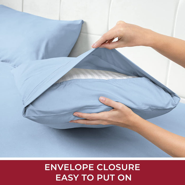 Queen Sheets - Hotel Luxury Bedding Sheets & Pillowcases - Extra Soft Cooling Bed Sheets - Deep Pocket up to 16" - Wrinkle, Fade, Stain Resistant - 4 Piece (Queen, Blue Hydrangea)