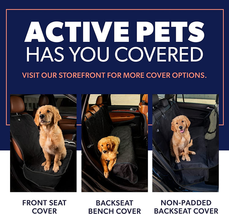 Dog Car Seat Cover for Back Seat - Durable, Nonslip, Waterproof 600D Cotton 3-In-1 Hammock - Protector against Dirt, Shedding and Scratching for Small or Mid-Size Sedans, Suvs and Trucks