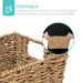 Set of 4 Multipurpose Stackable Seagrass Storage Laundry Organizer Baskets W/ Handles - Natural