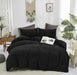 Black Fluffy Comforter Set Full Black Velvet Comforter Black Bedding Comforter Sets Full Flannel Bed Comforter Full Men Women Comforter Soft Cozy Black Comforter 3Pcs Comforter Sets