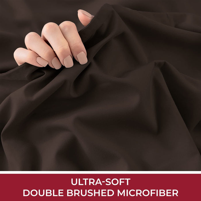 Queen Fitted Sheet - Deep Pocket Cooling Sheets up to 16 Inch - Hotel Luxury Bedding - Softest Sheets - Wrinkle, Fade, Stain Resistant - 1 Single Queen Fitted Sheet Only (Queen, Brown)