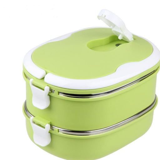 Thermal Lunch Box, 2 Layer Bento Boxes for Student/Adult,  Portable Stainless Steel Food Containers, Leak Proof Microwave Safe