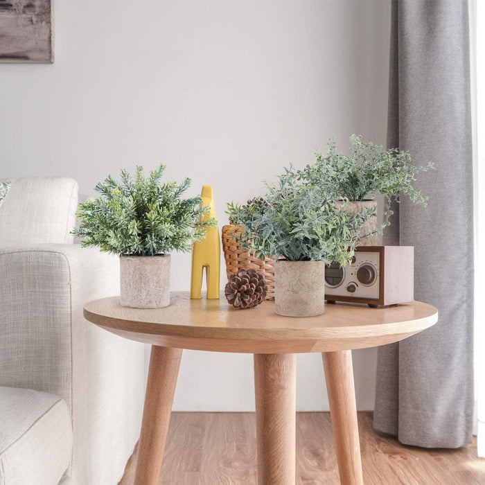 Mini Potted Fake Plants Artificial Small Eucalyptus Plants for Home Office Desk Farmhouse Decor