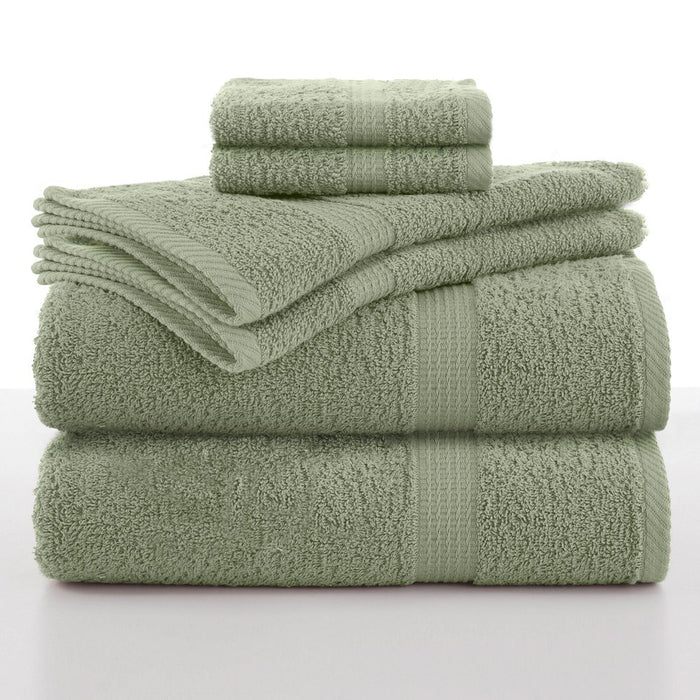 Utica Utica Essentials 6 Piece Cotton, Linen Bath Towel Set, Gray