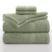 6 Piece Solid Bath Towel Set, White, Utica Essentials