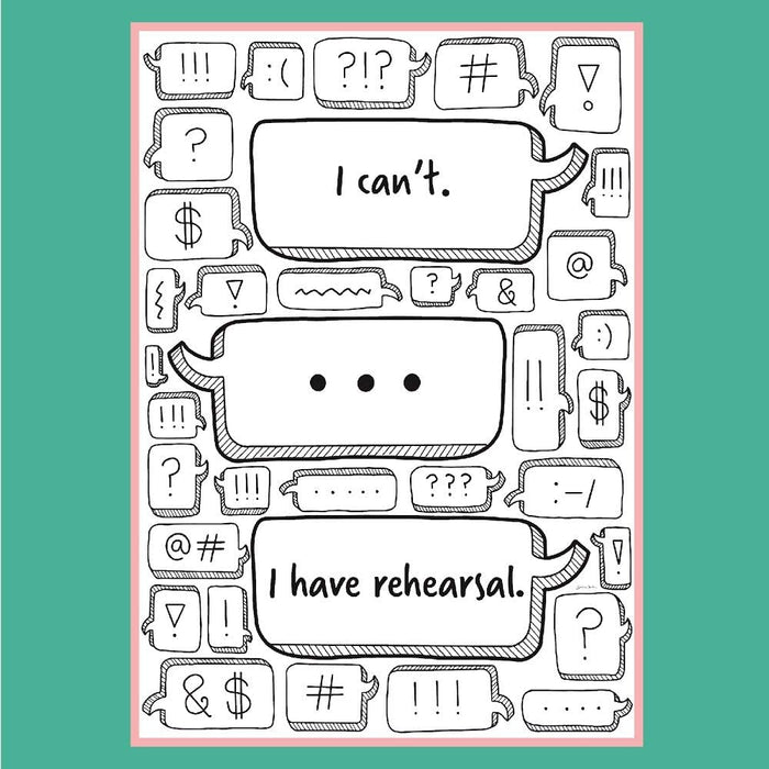 THEATRE NERDS COLORING PAGES by  | Hand-Drawn Illustrations - Printed on Matte Card Stock (8.5" X 11") - Set of 4 Individual Pages