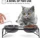 Ceramic Pet Bowls with Stand, 12 Ounces Raised Cat Dishes,Elevated Pet Bowls Non-Skid for Cats/Puppys, Gray