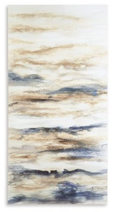 Signature Design by Ashley Joely Abstract Wall Art, 60 X 30 Inches, Blue & Tan