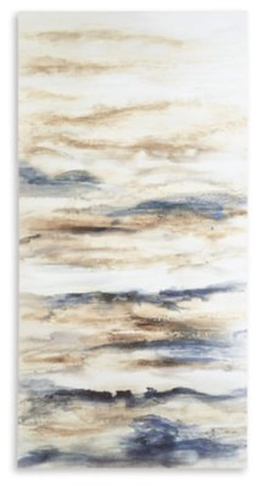 Signature Design by Ashley Joely Abstract Wall Art, 60 X 30 Inches, Blue & Tan