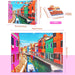 1000 Piece Puzzle for Adults, Anti-Glare Surface Vibrant Colors, Extra-Thick Blue Cardboard Jigsaw Puzzle for Adults and Kids 27.6"X 19.7" Colorful Venetian Houses