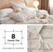 Bedsure Boho Duvet Cover Queen - Boho Bedding, Tufted Queen Duvet Cover for All Seasons, 3 Pieces Embroidery Shabby Chic Home Bedding Duvet Cover Set (Beige, Queen, 90X90)