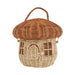 1Pc Hand Woven Rattan Mushroom Shape Storage Basket Lovely Desktop Adornment