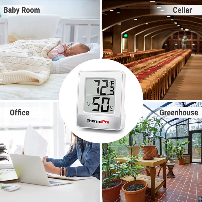 TP49 Digital Indoor Humidity Meter Room Thermometer with Temperature and Humidity Monitor Mini Hygrometer Thermometer