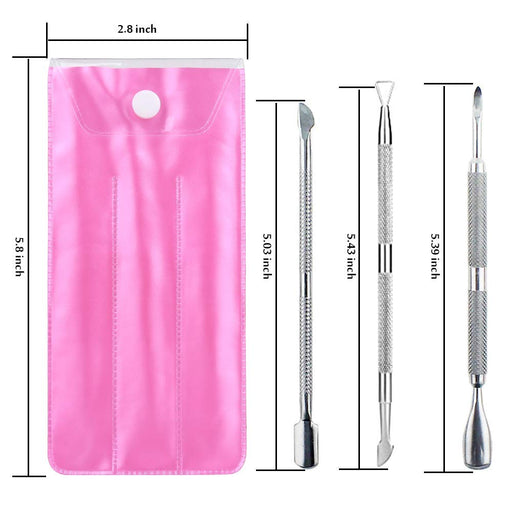 Cuticle Pusher,  3PCS Gel Nail Polish Cuticle Remover Nail Cuticle Pusher Stainless Steel Manicure Pedicure Tools Metal Cuticle Peeler Scraper for Fingernails and Toenails