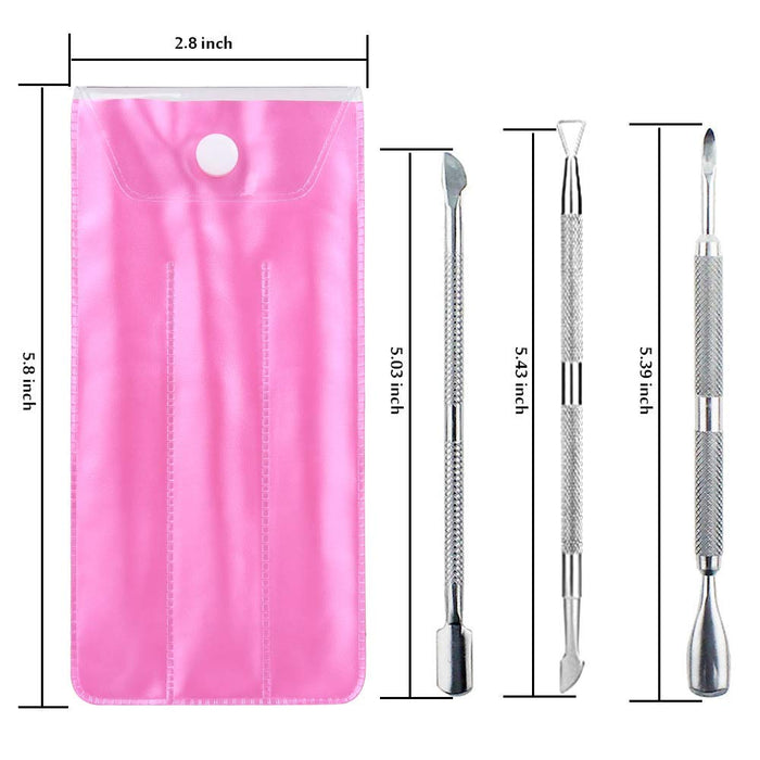Cuticle Pusher,  3PCS Gel Nail Polish Cuticle Remover Nail Cuticle Pusher Stainless Steel Manicure Pedicure Tools Metal Cuticle Peeler Scraper for Fingernails and Toenails