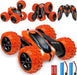 Remote Control Car, 2.4Ghz Electric Race Stunt Car, Double Sided 360° Rolling Rotating Rotation, LED Headlights RC 4WD High Speed off Road Gift for 3 4 5 6 7 8-12 Year Old Boy Toys (Orange)