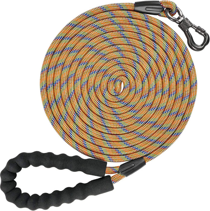 Heavy Duty Dog Leash, 30FT Reflective Dog Leash with Swivel Lockable Hook and Comfortable Padded Handle, Puppy Leash for Walking, Hunting, Camping, Backyard for Small Medium and Large Dogs