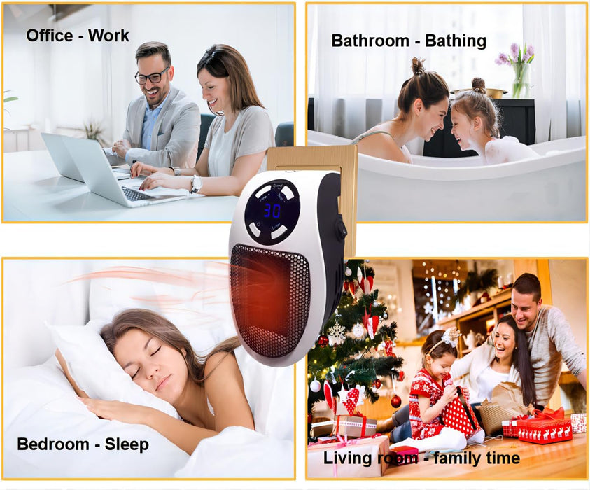 Alpha Heater, Space Heaters for Indoor Use, 500W Electric Alpha Heater Plug in Wall, Smart Wall Outlet Portable Ceramic Heaters with Adjustable Thermostat for Room