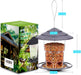 Bird Feeders, Bird Feeder for outside Outdoors Hanging, Squirrel Proof, Easy Clean and Fill, Adjustable Feeder with Sturdy Wire and Roof, Plastic, for Garden, Backyard, Terrace(25 Oz/Pack)