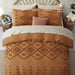 Oli Anderson Duvet Cover Queen Size, 3 Pieces Boho Tufted Bedding Set for All Seasons, Soft and Embroidery Shabby Chic Duvet Covers Set with Zipper Closure (Pumpkin, Queen, 90’’ X 90’’)