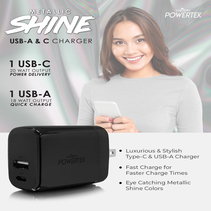 38W PD USB C 20W and USB a 18W Dual Port Wall Charger, Fast Charging Phone Wall Block Power Adapter Cube and Foldable Plug, Compatible with Iphone, Ipad, Iwatch, Galaxy, Android
