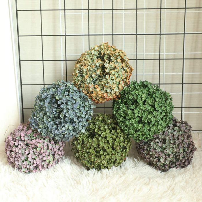 4.72 Inch Artificial Greenery Topiary Balls Wedding Party Decor Home Garden Decor Dark Purple