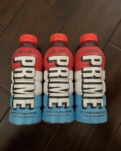 3-Pack NEW PRIME HYDRATION DRINK ICE POP FLAVOR 16.9 OZ LOGAN PAUL KSI