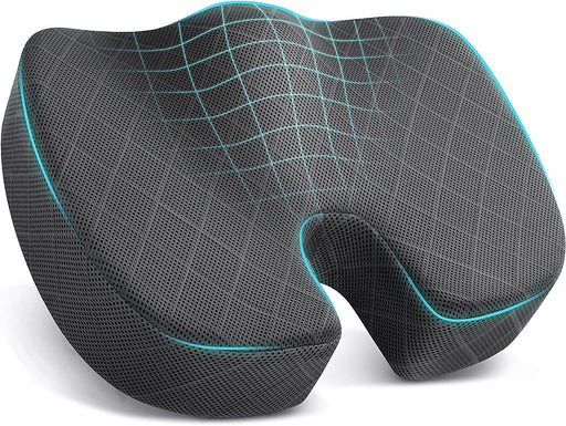Seat Cushion, Office Chair Cushions, Car Seat Cushion, Non-Slip Sciatica & Back Coccyx Tailbonepain Relief Chair Pad, Memory Foam Pillow for Computer Desk, Wheelchair, Driving (Grey)