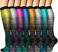 Graduated Copper Compression Socks for Men & Women Circulation 8 Pairs 15-20Mmhg - Best for Running Athletic Cycling